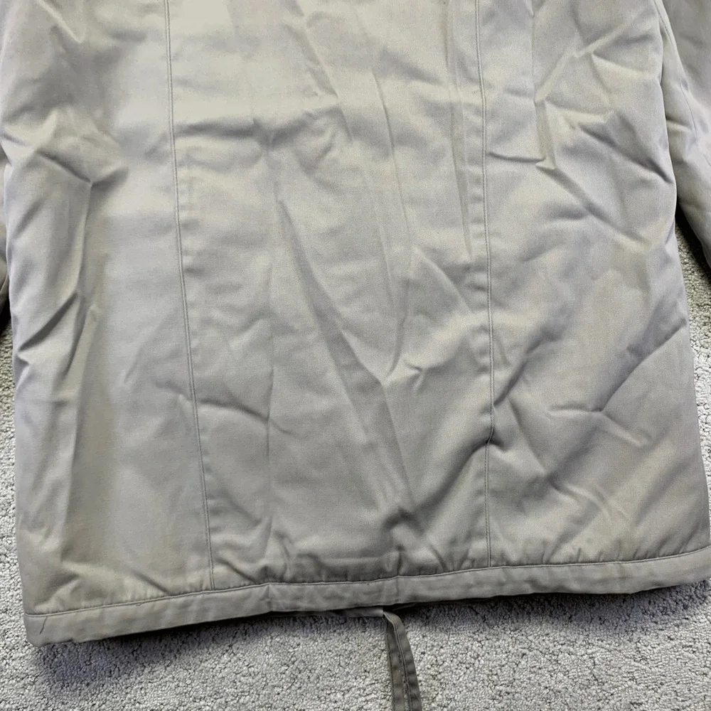 Vintage Mod Maid Womens Jacket Medium Gray Lined Hooded Zip Up Parka Winter Coat
